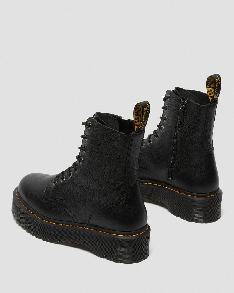 Dr Martens Jadon Pisa Læder Platform Støvler Dame Sort | DK 243RVD